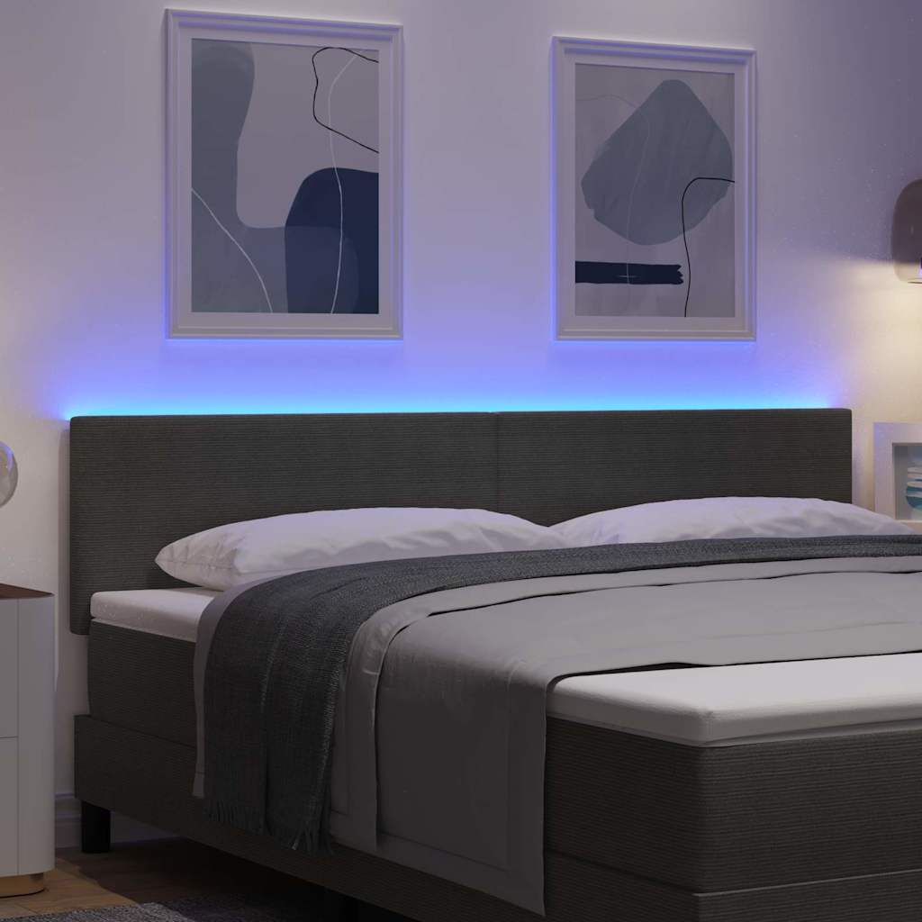 Tête de lit LED avec tête de lit Gris clair 180 cm Polyester - XIOS