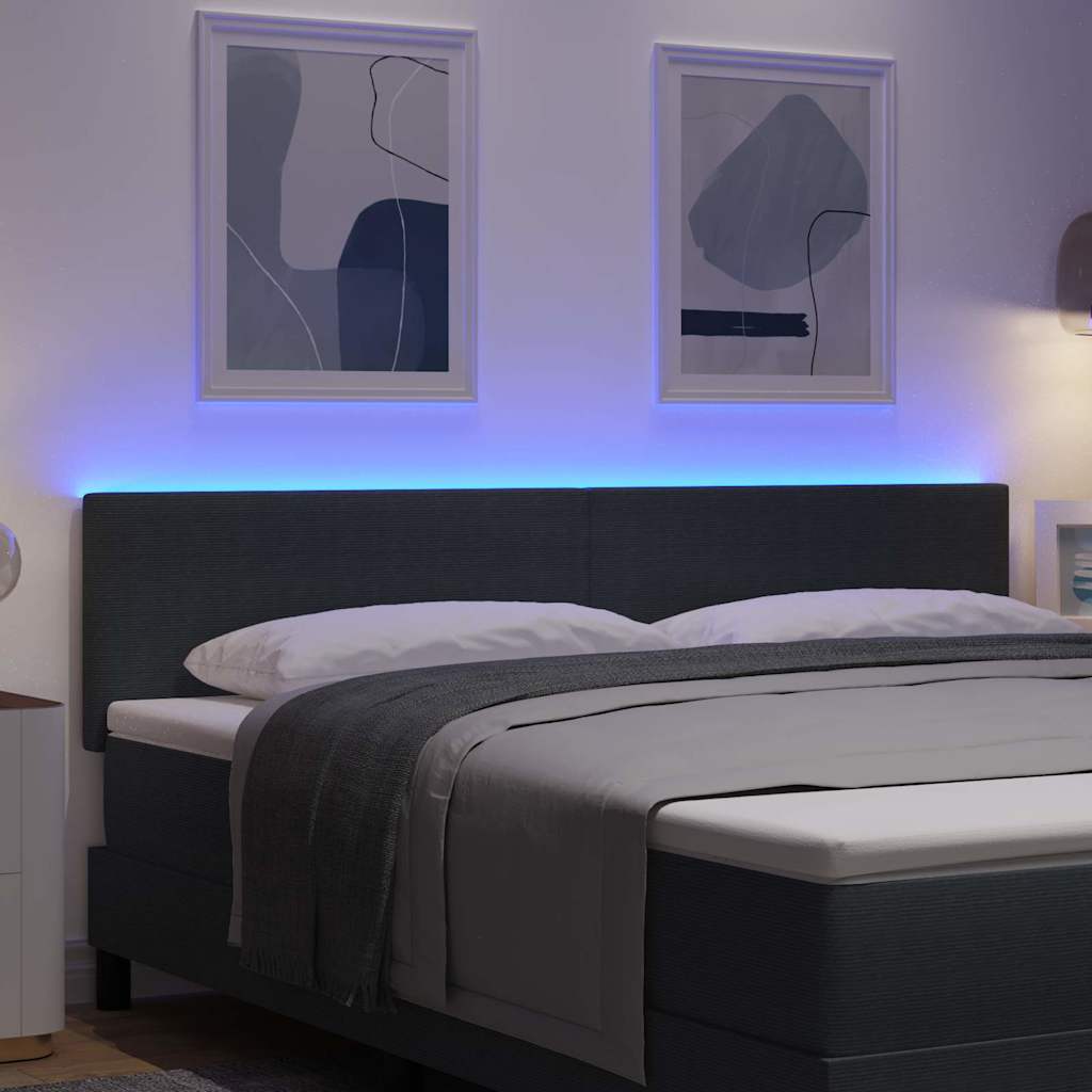 Tête de lit LED avec tête de lit Gris foncé 180 cm Polyester - XIOS