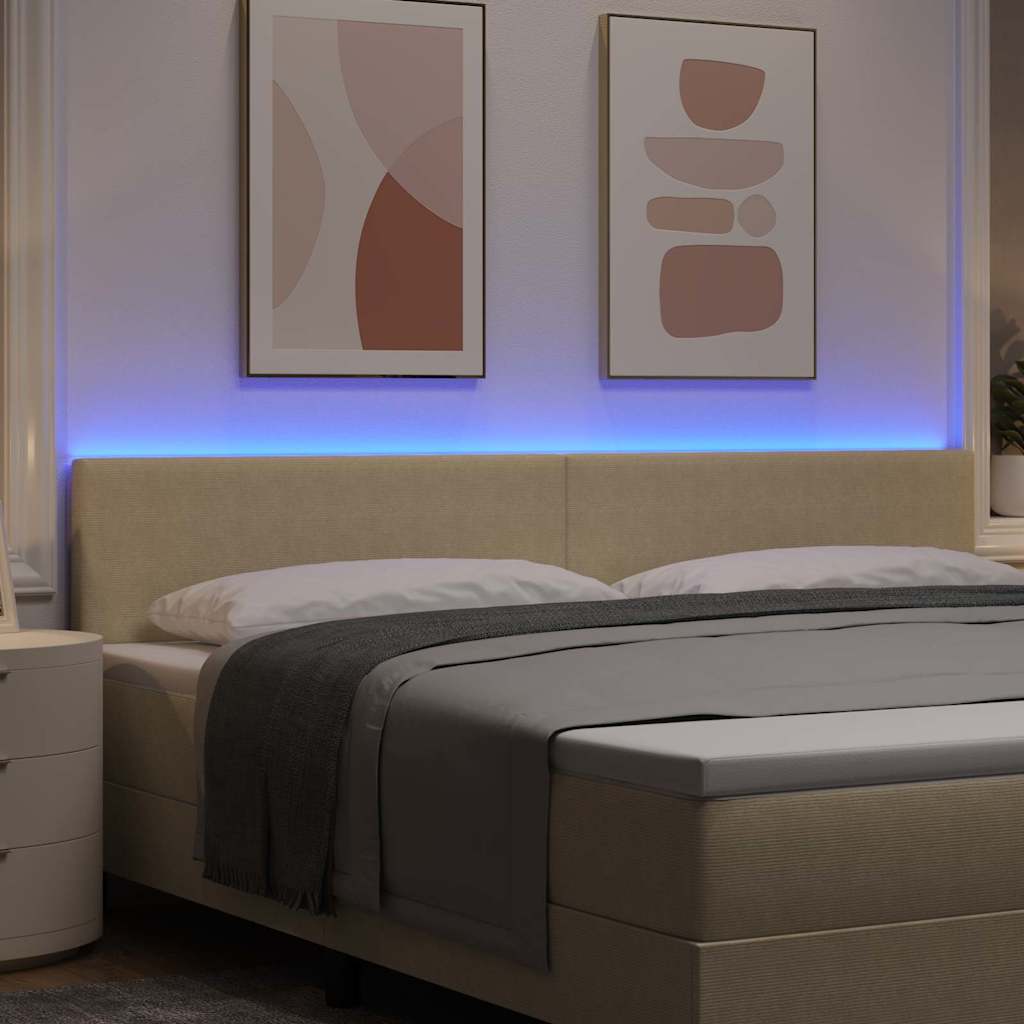 Tête de lit LED avec tête de lit Vert gris 200 cm Polyester - XIOS