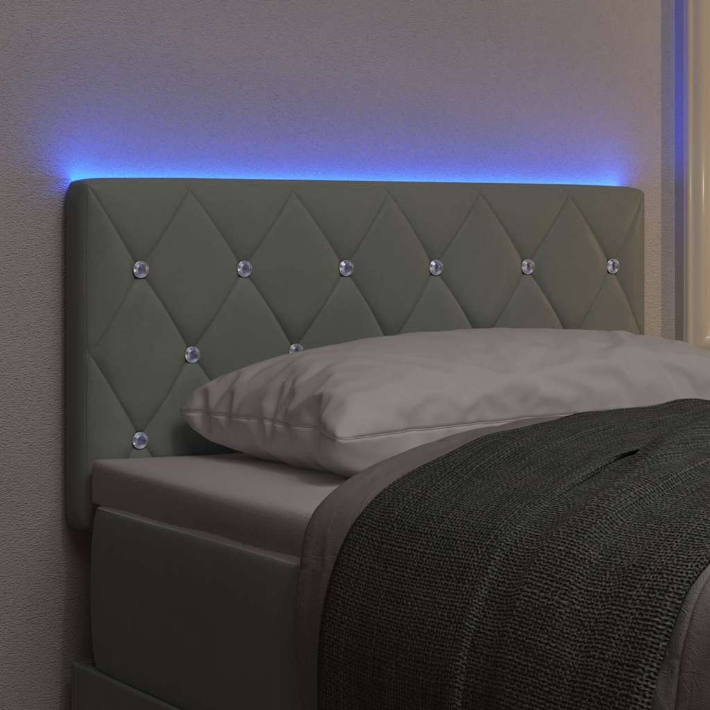 Tête de lit LED avec bandes LED Gris clair 80 cm Velours - XIOS