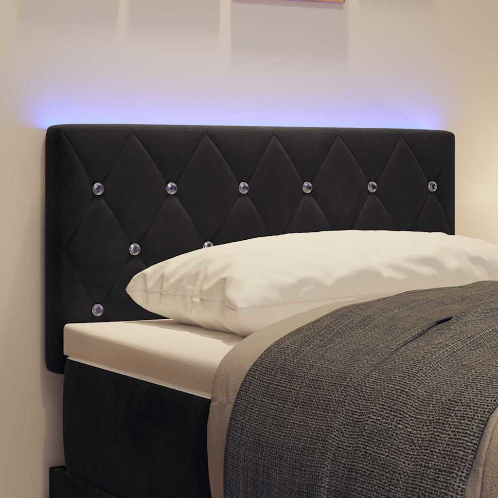 Tête de lit LED avec bandes LED Noir 80 cm Velours - XIOS