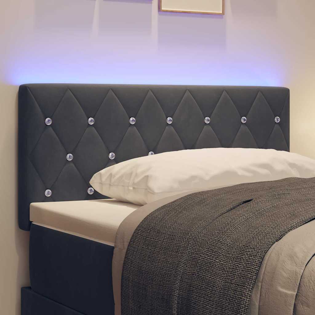 Tête de Lit LED Argyle Gris foncé 100 cm Velours - XIOS