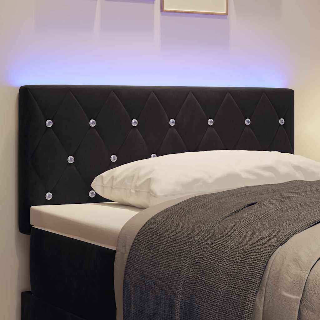 Tête de Lit LED avec des lumières à LED Noir 100 cm Velours - XIOS