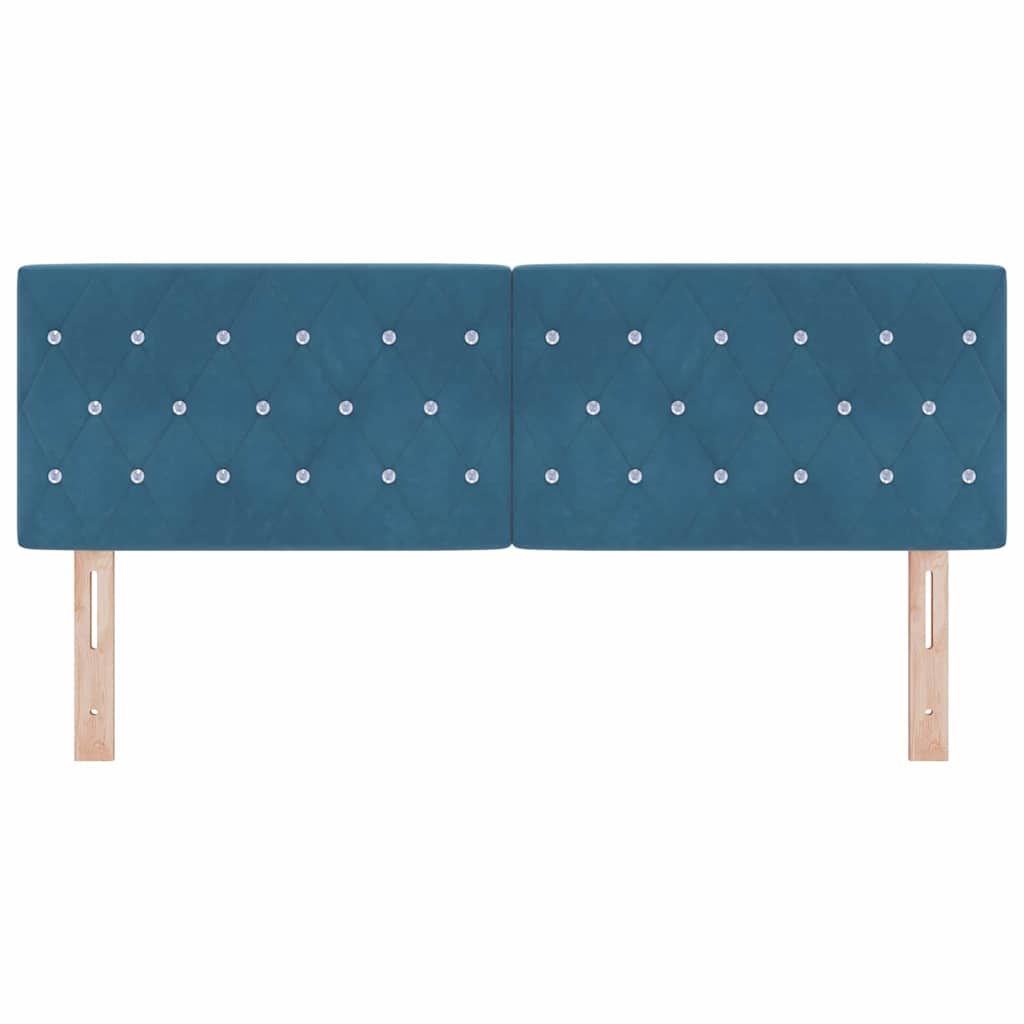 Tête de lit LED avec tête de lit Bleu foncé 144 cm Polyester - XIOS