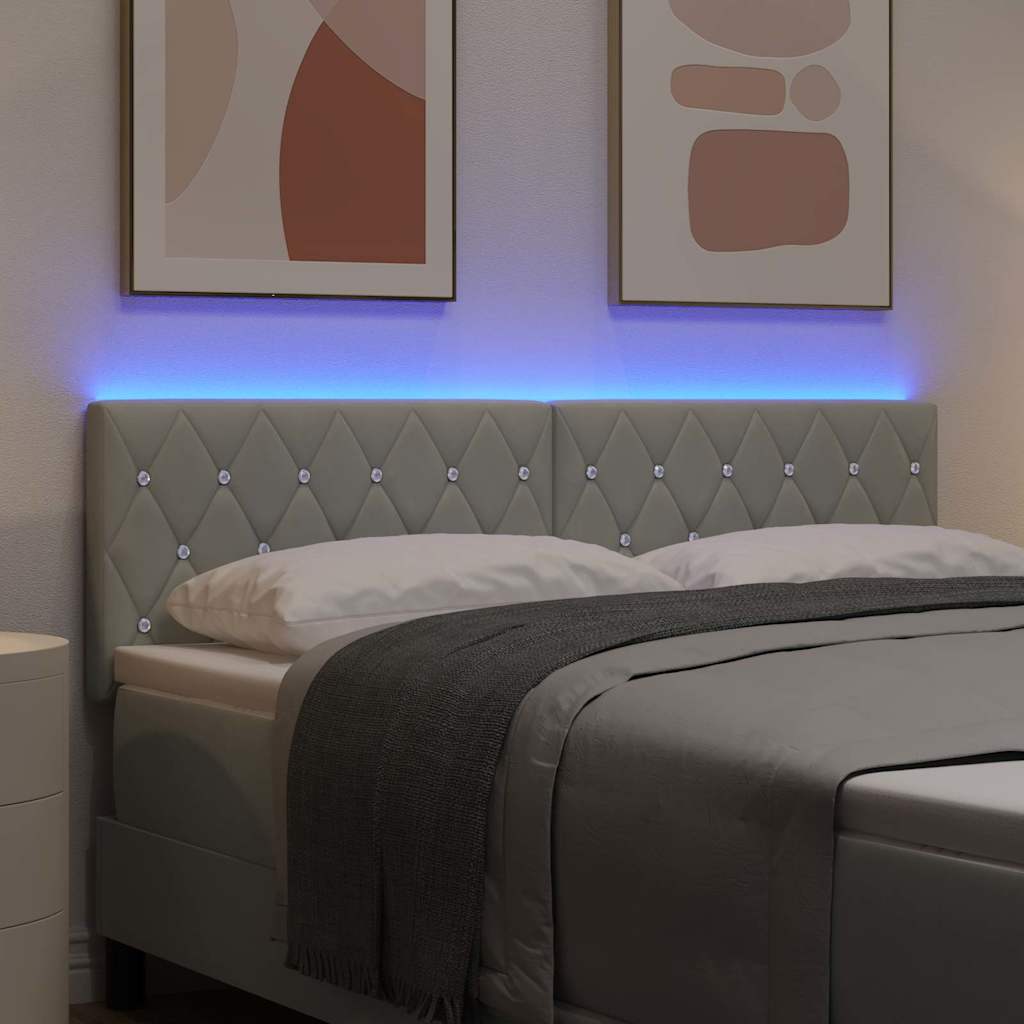 Tête de Lit LED Argyle Gris clair 80 cm Velours - XIOS
