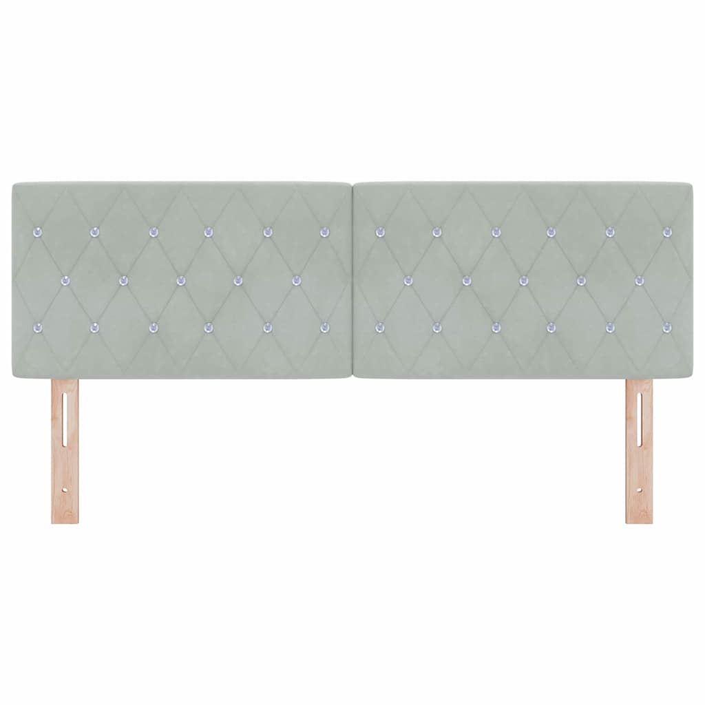 Tête de Lit LED Argyle Gris clair 80 cm Velours - XIOS