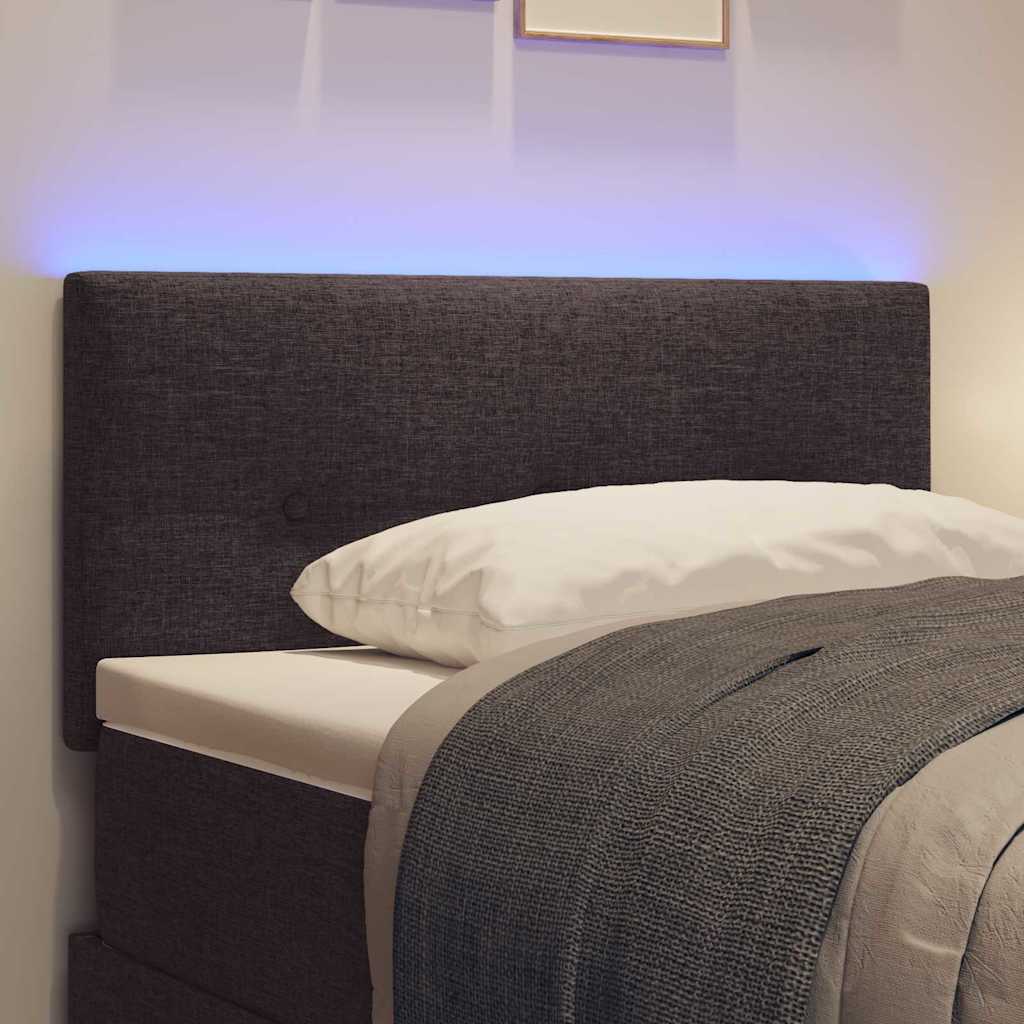 Tête de lit LED avec bandes LED Marron foncé 80 cm tissu - XIOS