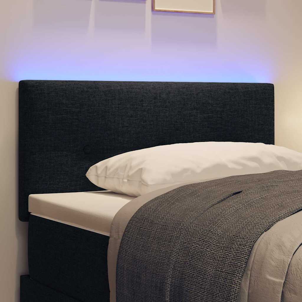 Tête de Lit LED avec des lumières à LED Noir 90 cm tissu - XIOS