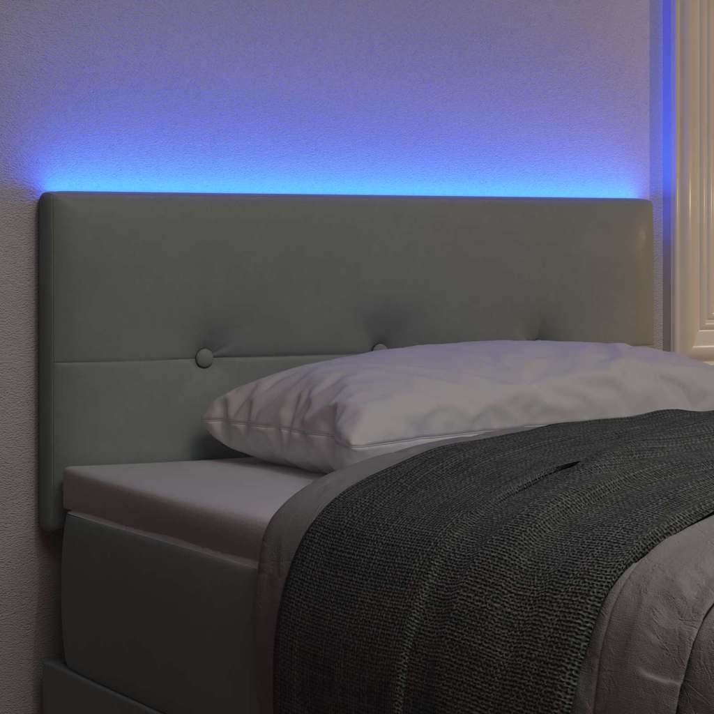 Tête de lit LED avec bandes LED Gris clair 90 cm Velours - XIOS