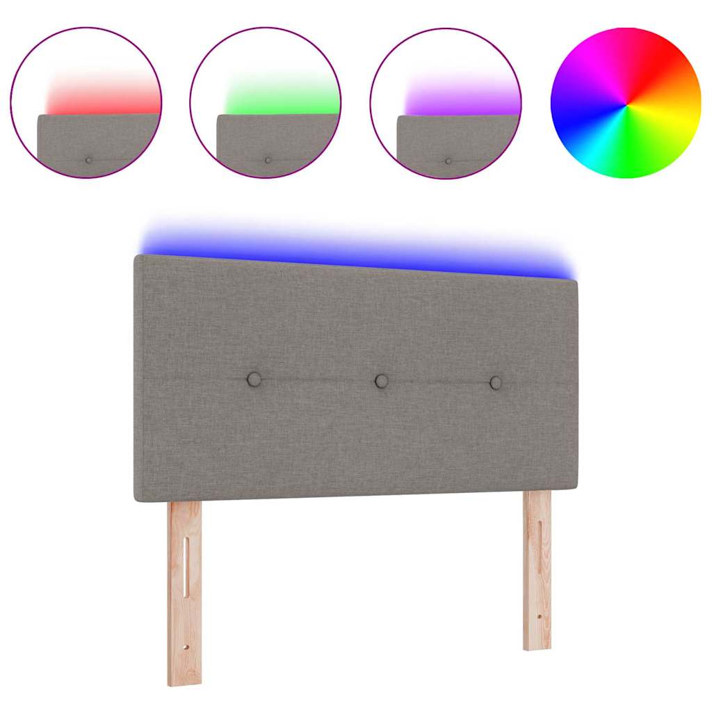 Tête de Lit LED avec des lumières à LED Taupe 100 cm tissu - XIOS