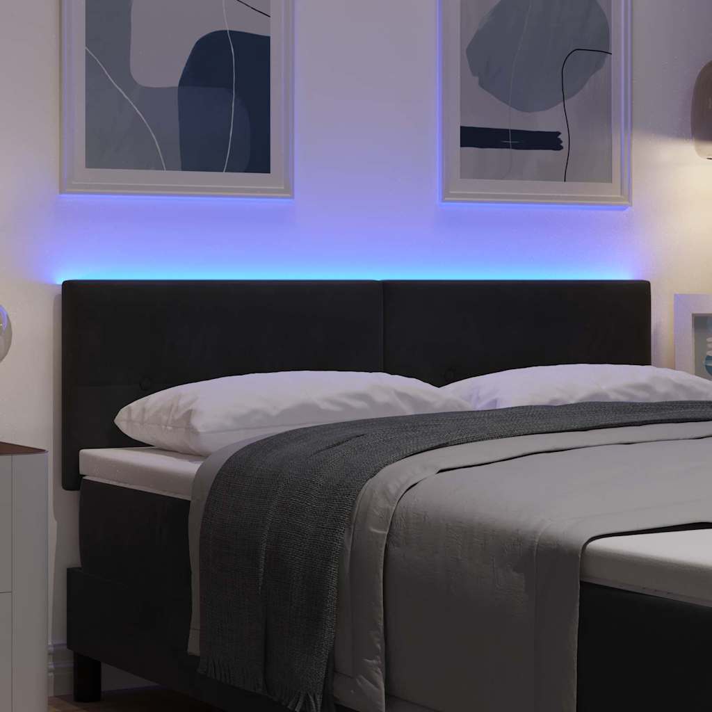 Tête de lit LED avec des lumières à LED Noir 144 cm Polyester - XIOS