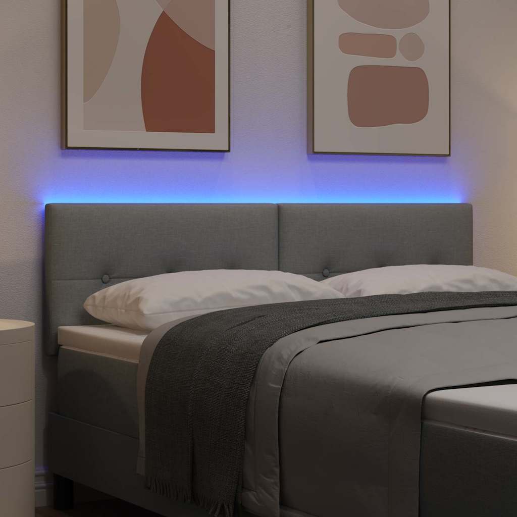 Tête de lit LED avec tête de lit Gris clair 160 cm Polyester - XIOS