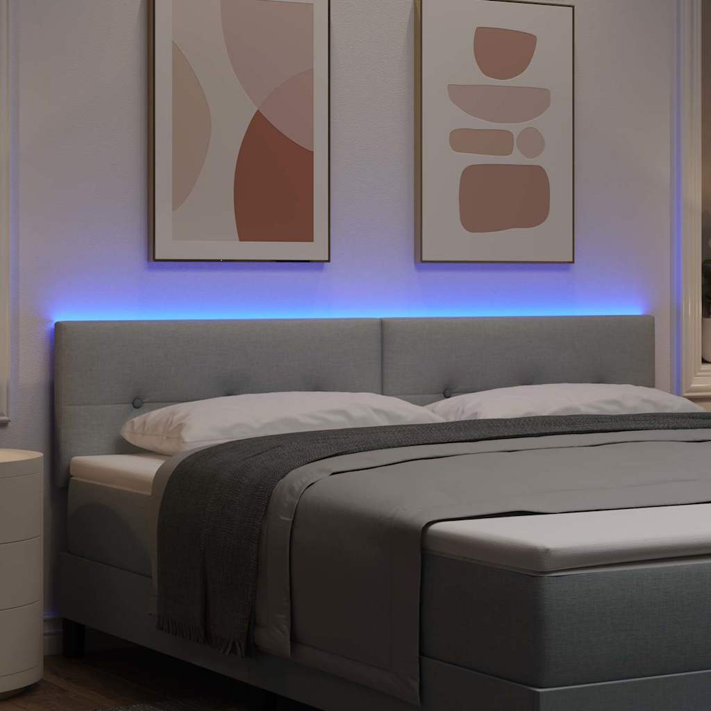 Tête de lit LED avec tête de lit Gris clair 180 cm Polyester - XIOS