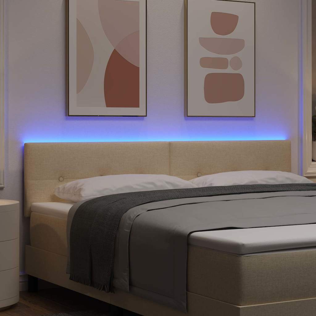 Tête de lit LED avec des lumières à LED Crème 180 cm Polyester - XIOS