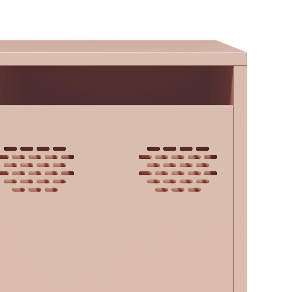 Meuble TV rose 202x39x43,5 cm acier laminé à froid