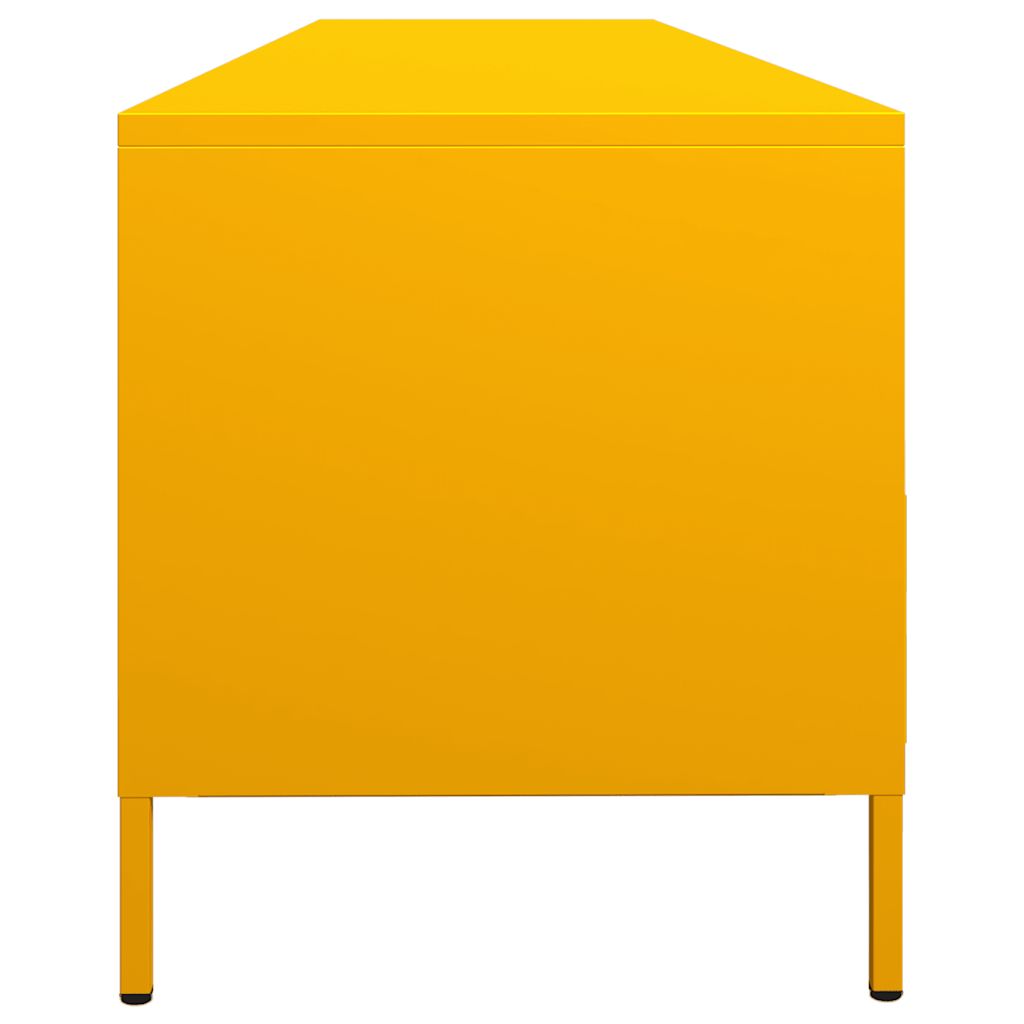 Meuble TV jaune moutarde 202x39x43,5 cm acier laminé à froid