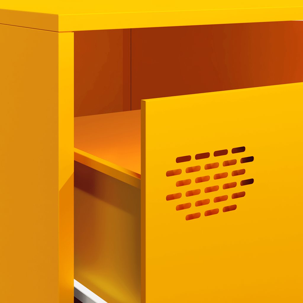 Meuble TV jaune moutarde 202x39x43,5 cm acier laminé à froid