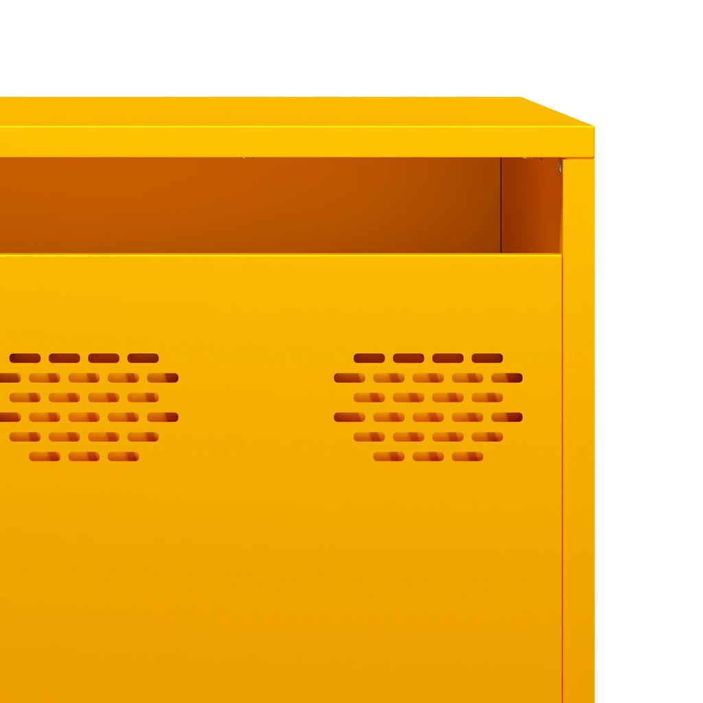 Meuble TV jaune moutarde 202x39x43,5 cm acier laminé à froid