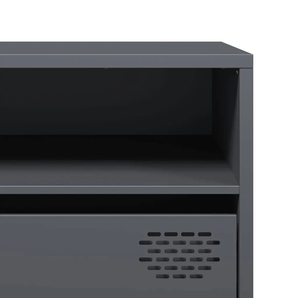 Meuble TV anthracite 202x39x43,5 cm acier laminé à froid - XIOS