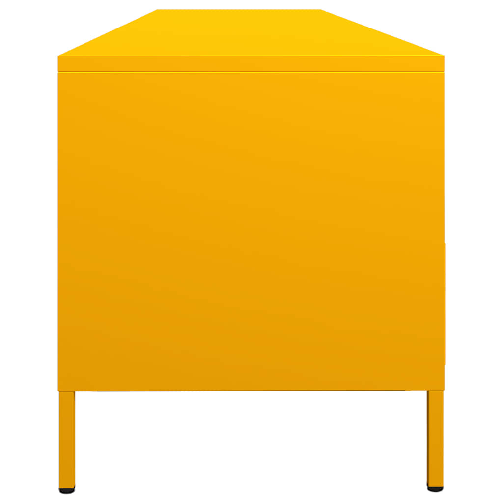Meuble TV jaune moutarde 202x39x43,5 cm acier laminé à froid - XIOS