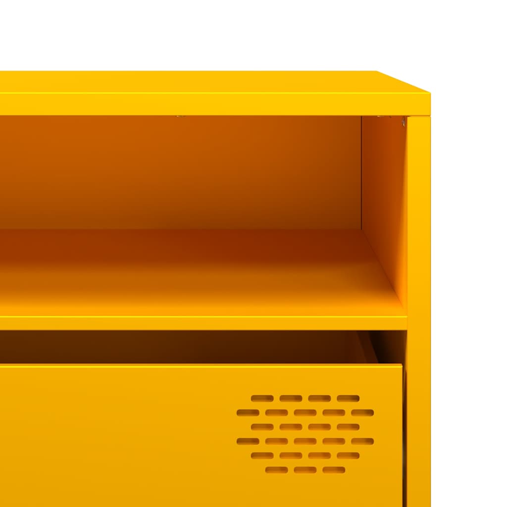 Meuble TV jaune moutarde 202x39x43,5 cm acier laminé à froid - XIOS