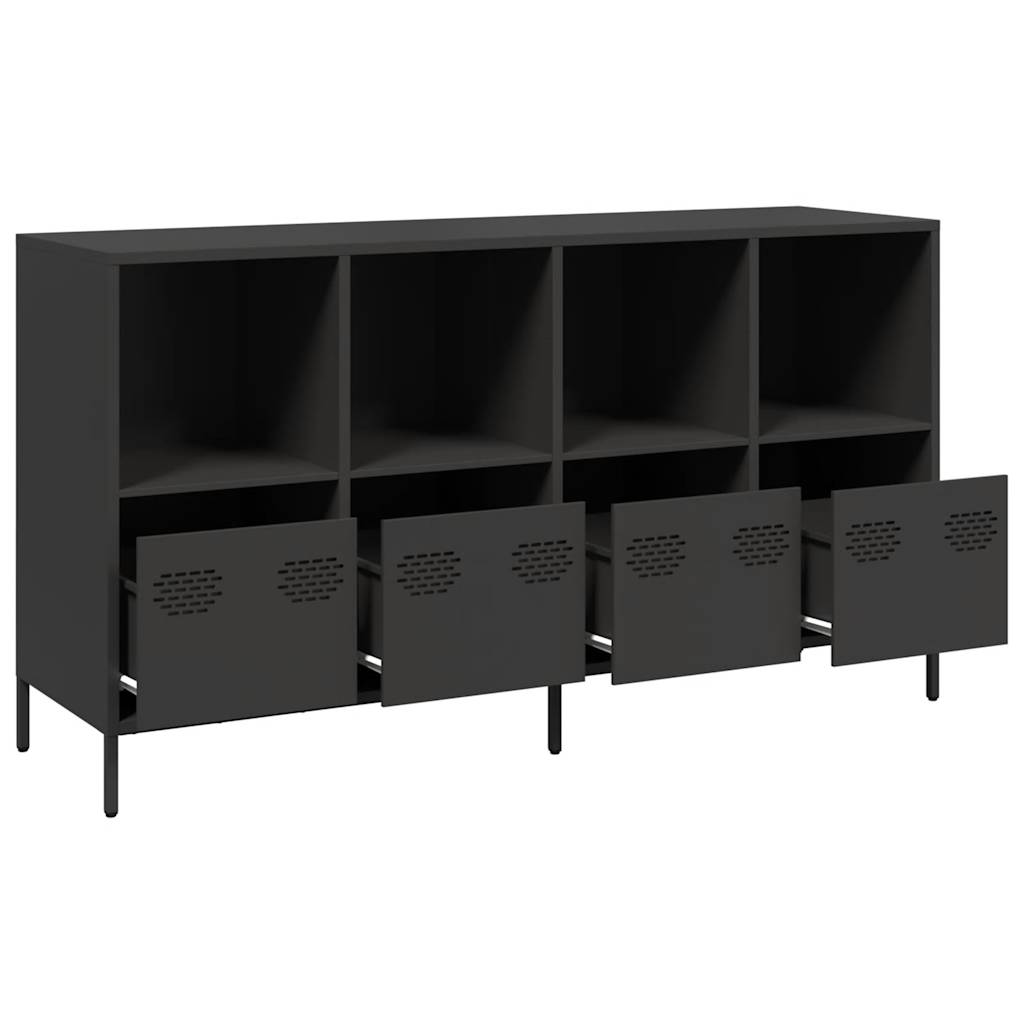 Buffet noir 135x39x73,5 cm acier laminé à froid - XIOS