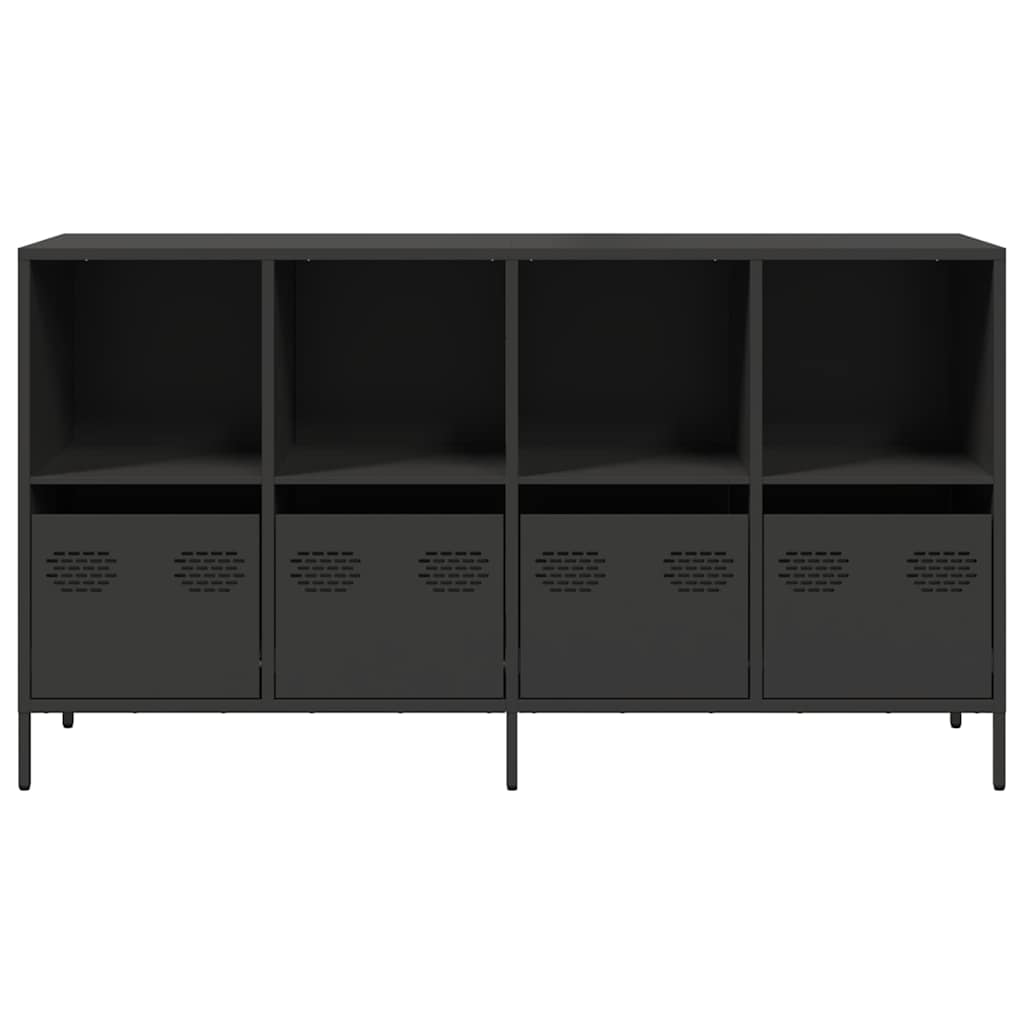 Buffet noir 135x39x73,5 cm acier laminé à froid