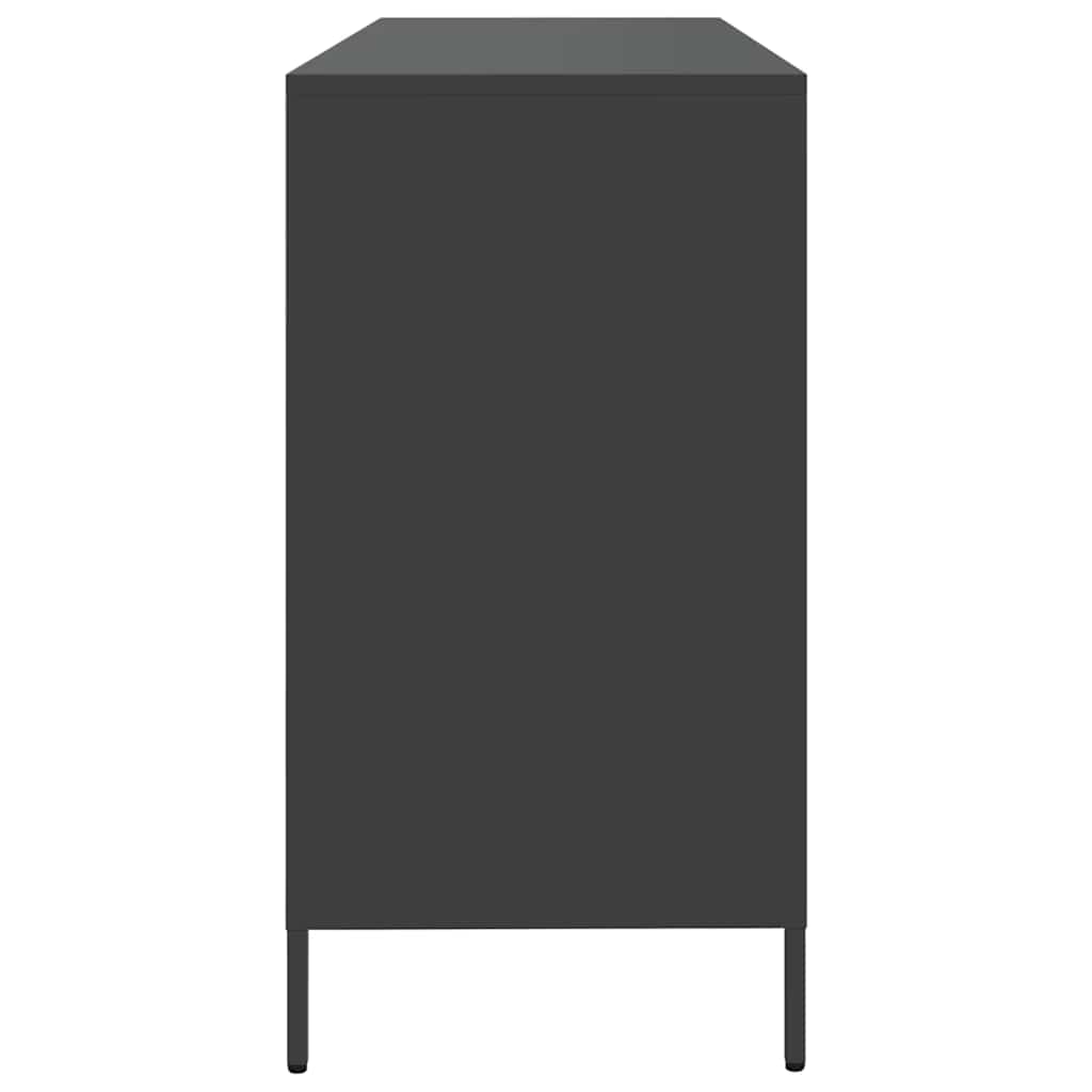 Buffet noir 135x39x73,5 cm acier laminé à froid
