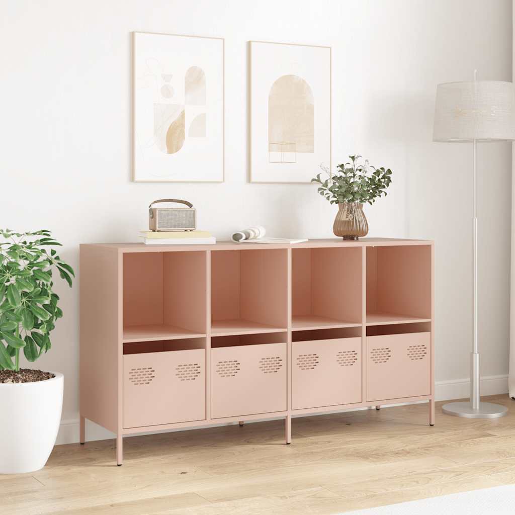 Buffet rose 135x39x73,5 cm acier laminé à froid - XIOS