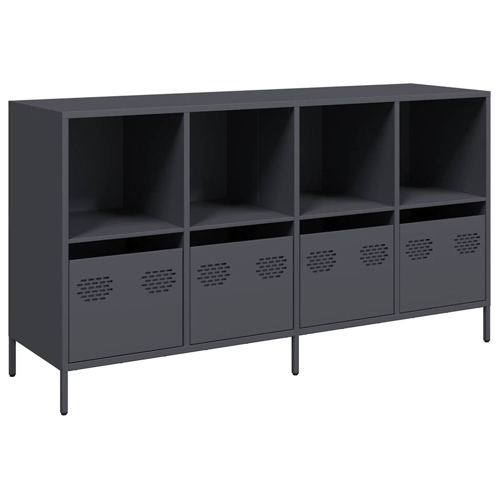 Buffet anthracite 135x39x73,5 cm acier laminé à froid - XIOS