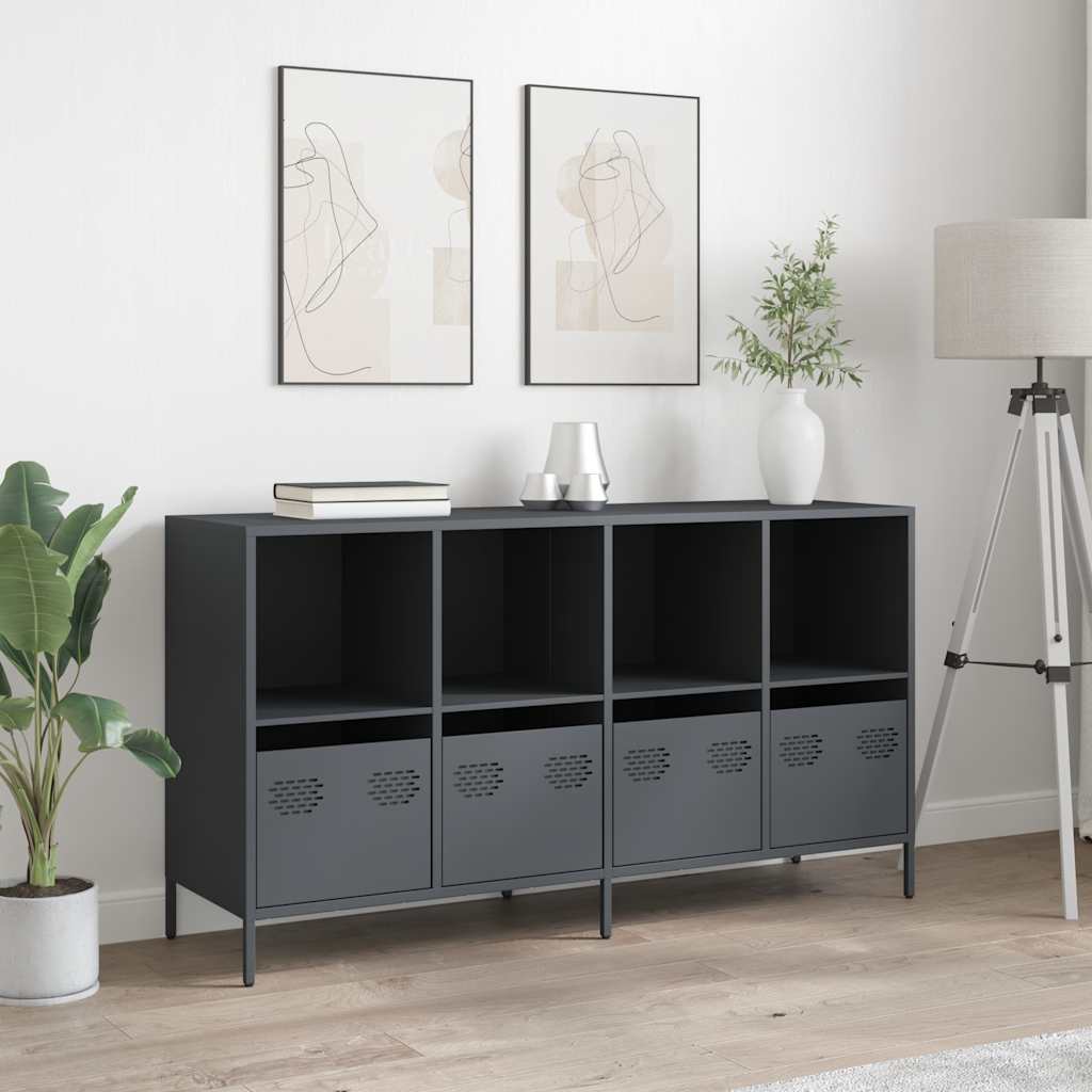 Buffet anthracite 135x39x73,5 cm acier laminé à froid - XIOS