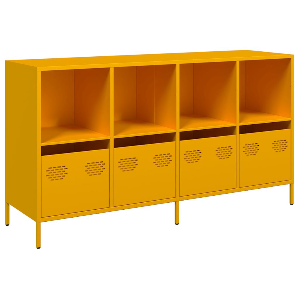 Buffet jaune moutarde 135x39x73,5 cm acier laminé à froid - XIOS