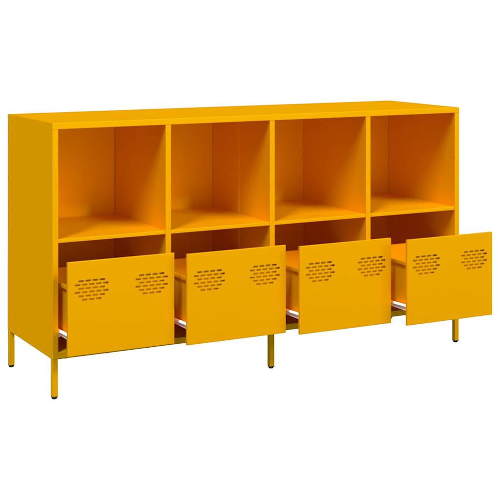Buffet jaune moutarde 135x39x73,5 cm acier laminé à froid - XIOS