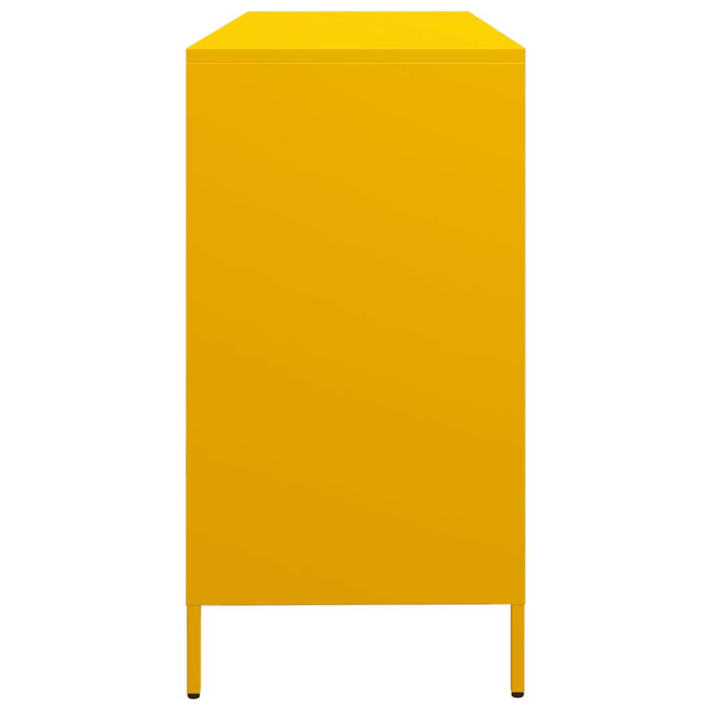 Buffet jaune moutarde 135x39x73,5 cm acier laminé à froid - XIOS
