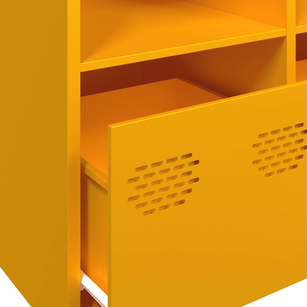 Buffet jaune moutarde 135x39x73,5 cm acier laminé à froid - XIOS