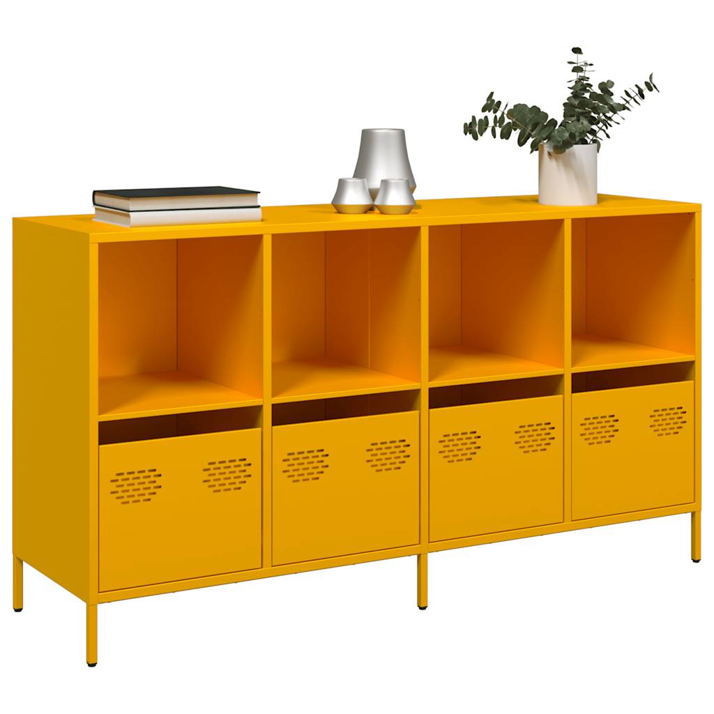 Buffet jaune moutarde 135x39x73,5 cm acier laminé à froid - XIOS