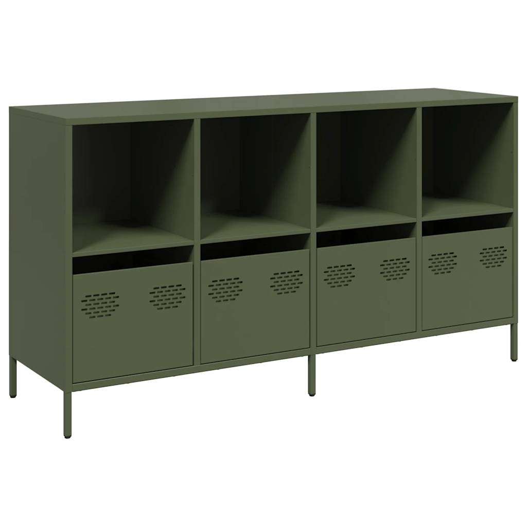Buffet vert olive 135x39x73,5 cm acier laminé à froid - XIOS