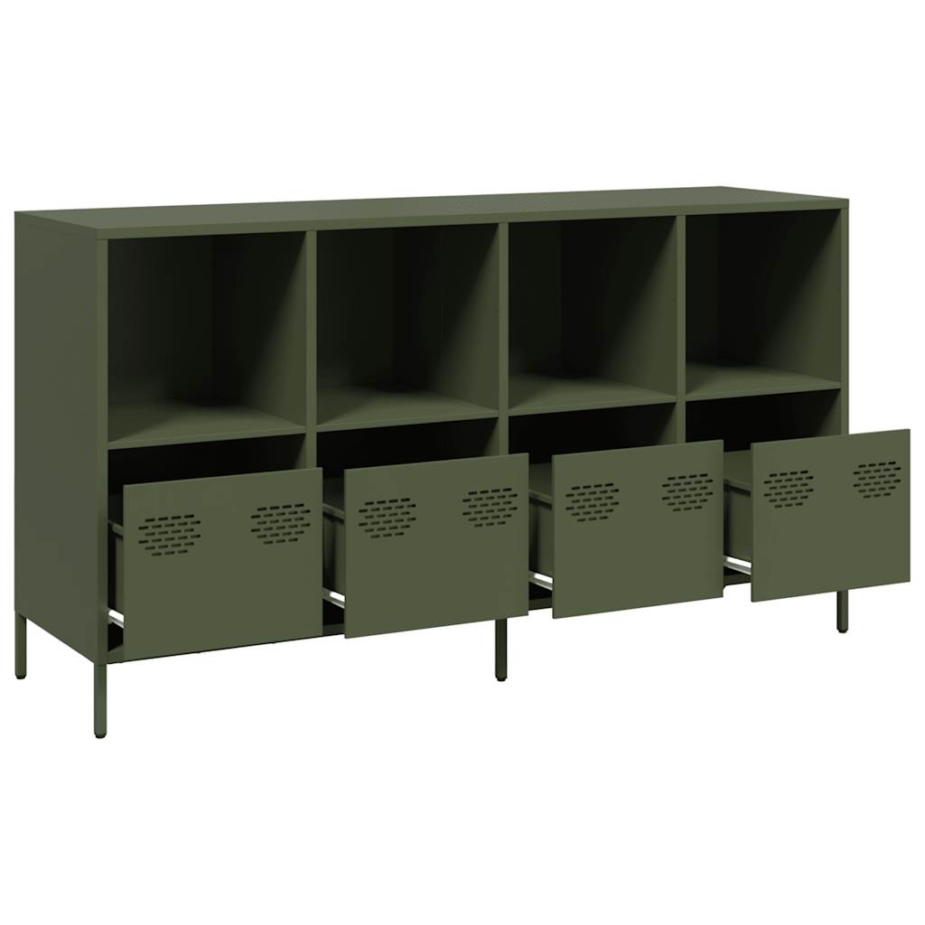 Buffet vert olive 135x39x73,5 cm acier laminé à froid - XIOS