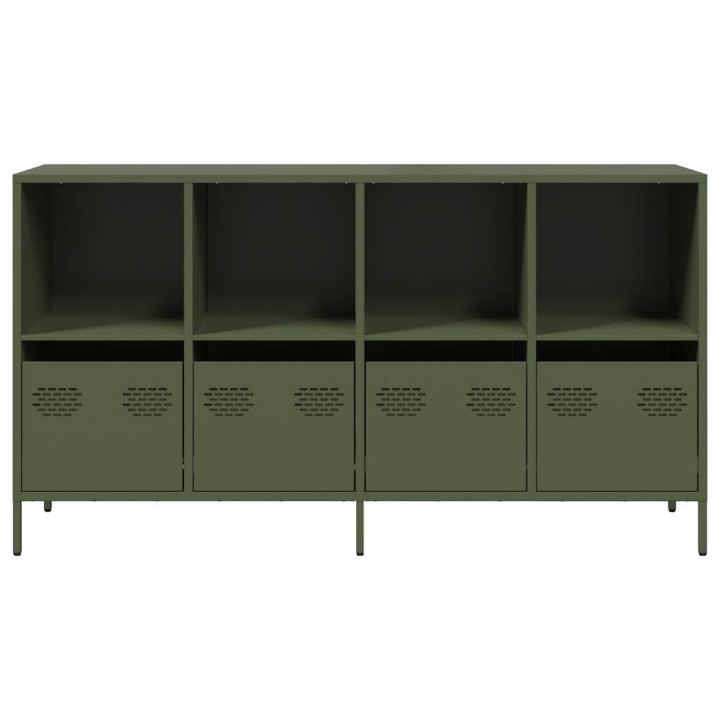 Buffet vert olive 135x39x73,5 cm acier laminé à froid - XIOS