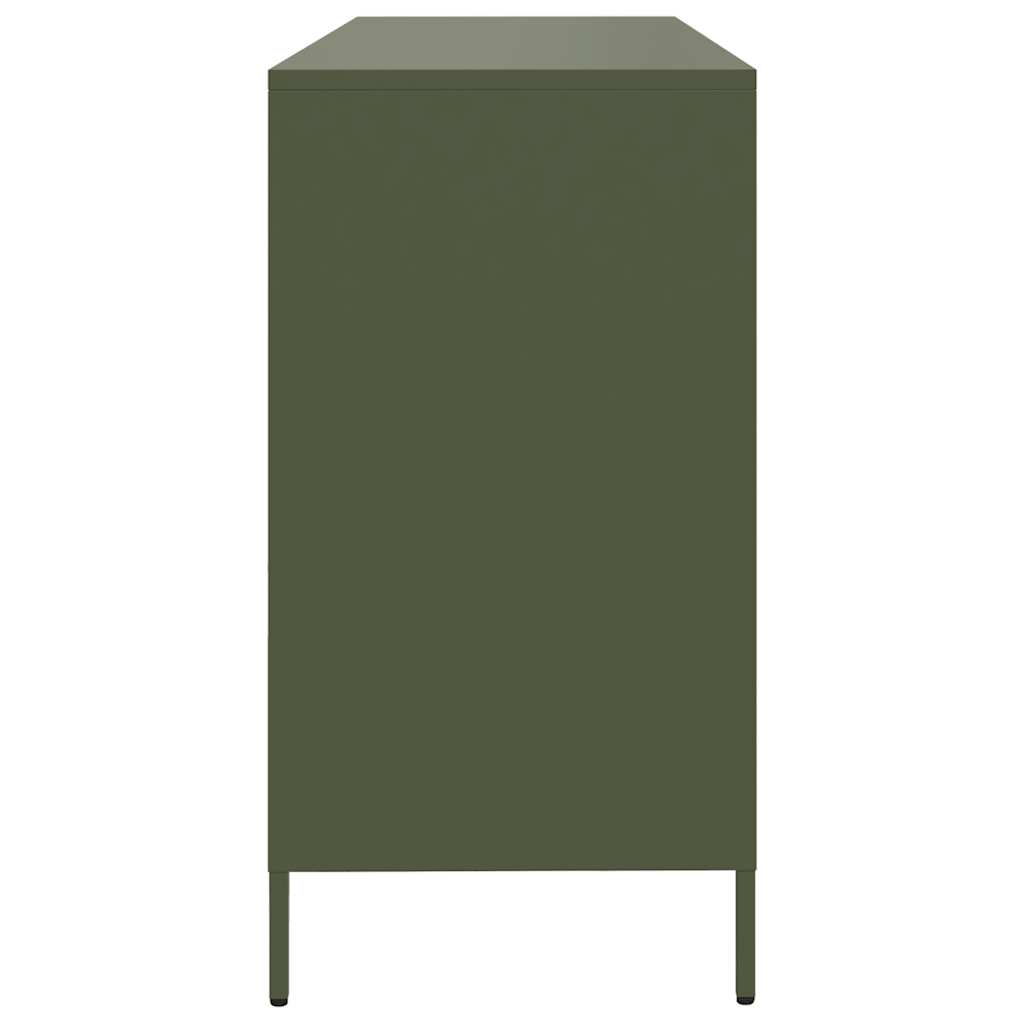 Buffet vert olive 135x39x73,5 cm acier laminé à froid - XIOS