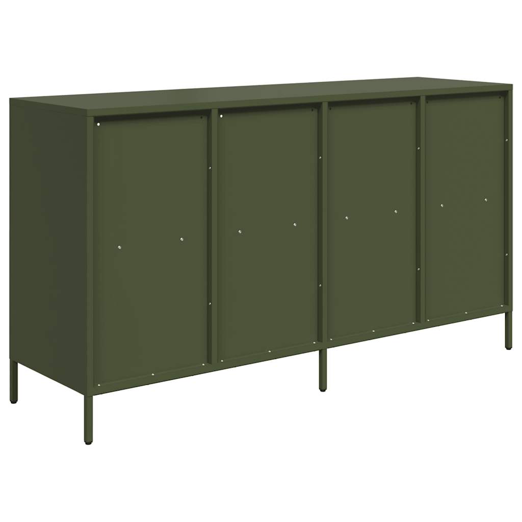 Buffet vert olive 135x39x73,5 cm acier laminé à froid - XIOS