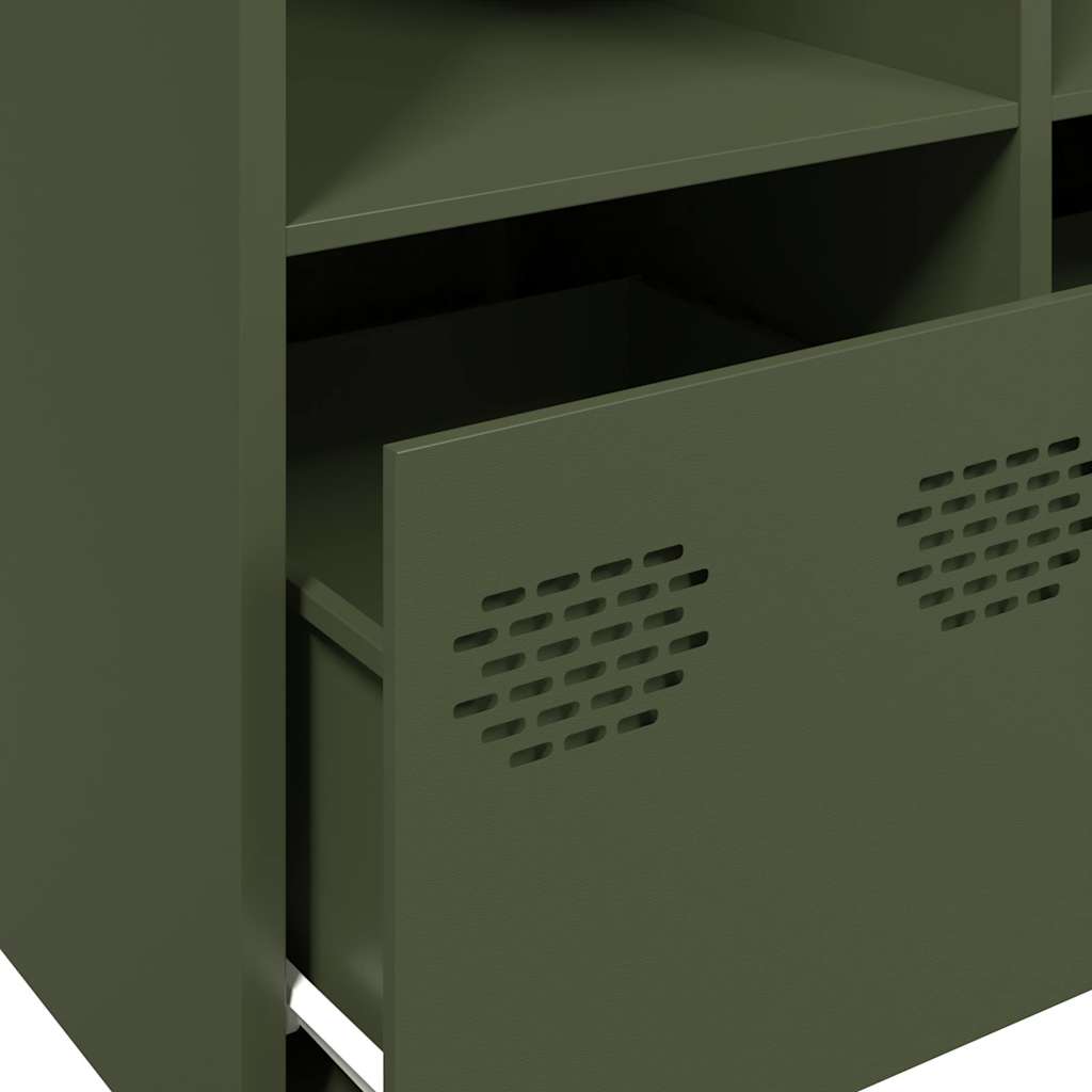 Buffet vert olive 135x39x73,5 cm acier laminé à froid - XIOS