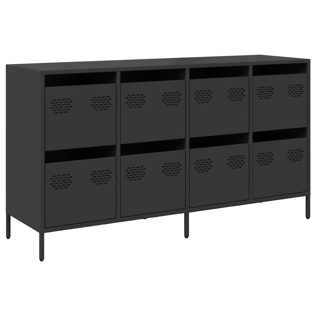 Buffet noir 135x39x73,5 cm acier laminé à froid - XIOS