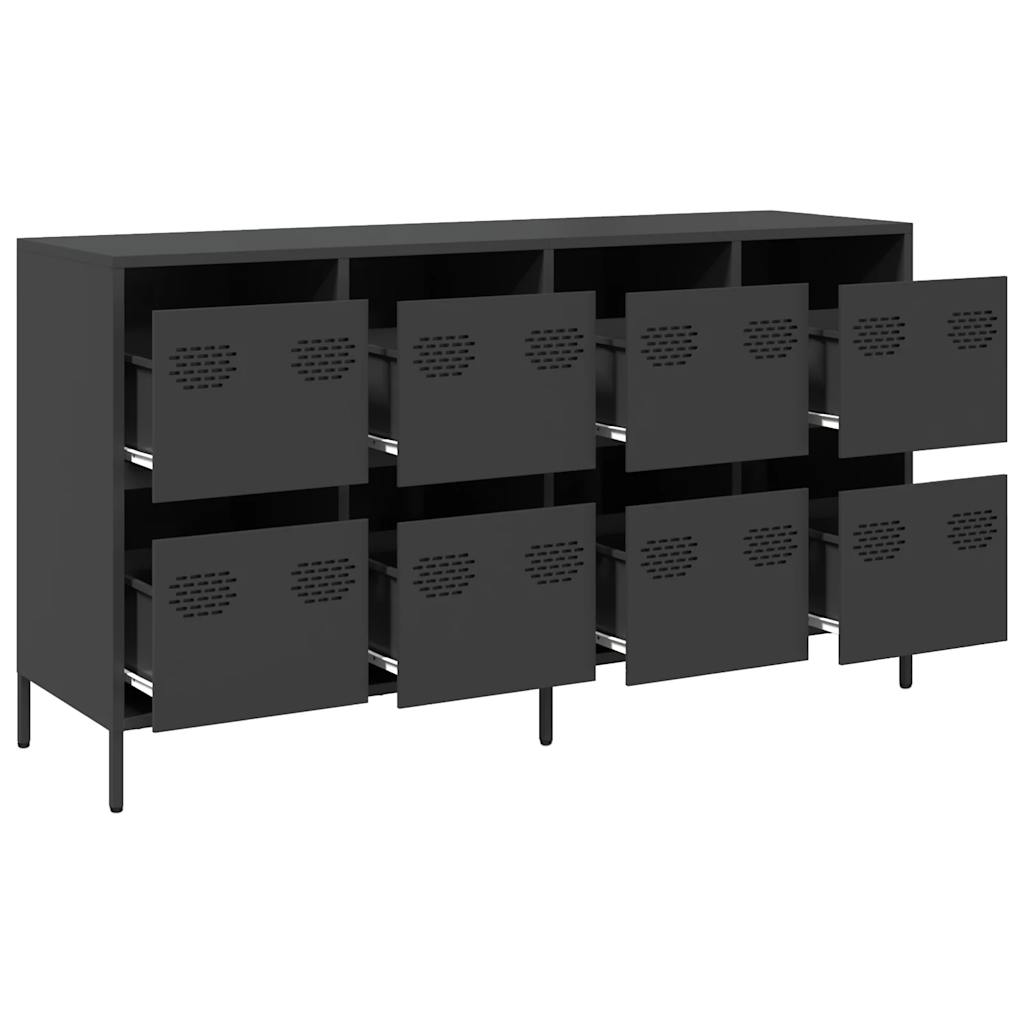 Buffet noir 135x39x73,5 cm acier laminé à froid - XIOS
