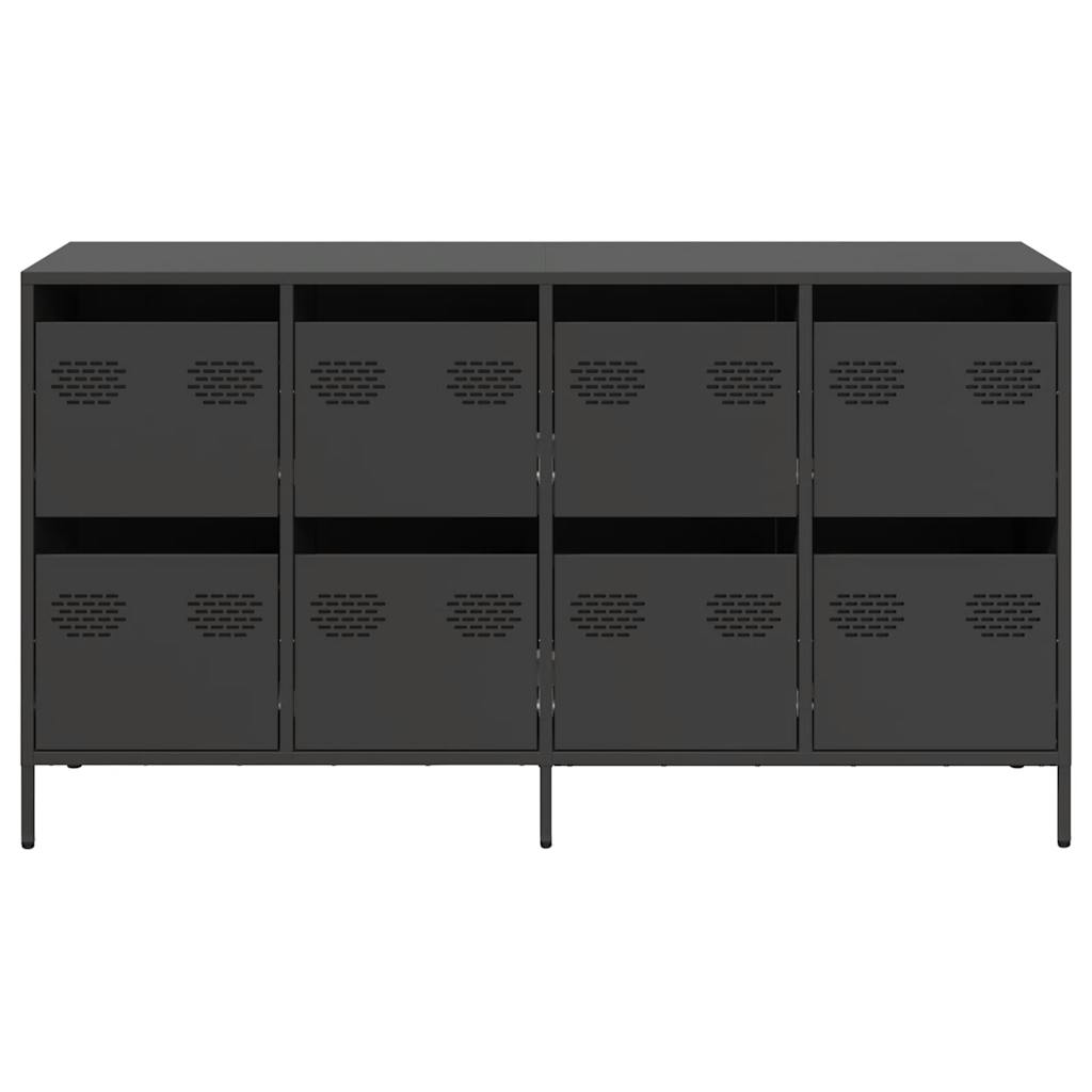 Buffet noir 135x39x73,5 cm acier laminé à froid - XIOS