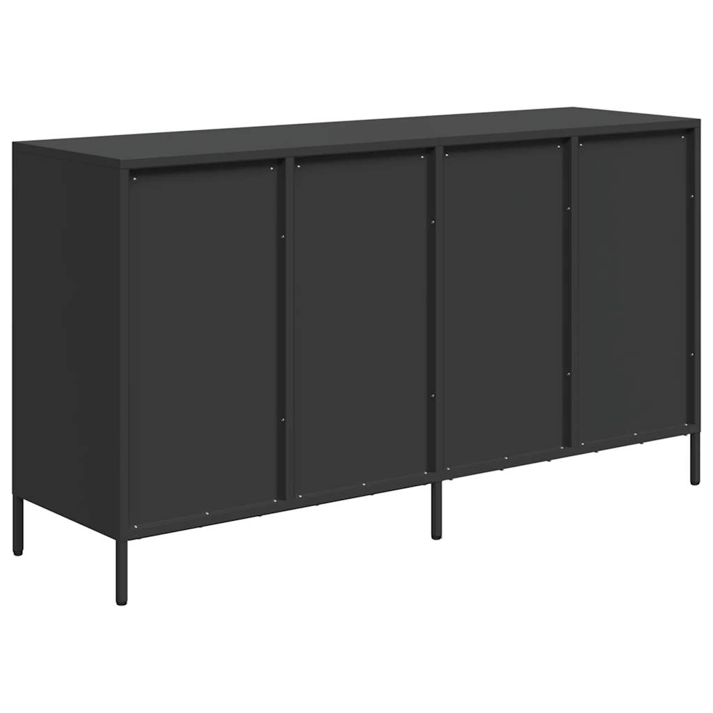 Buffet noir 135x39x73,5 cm acier laminé à froid - XIOS