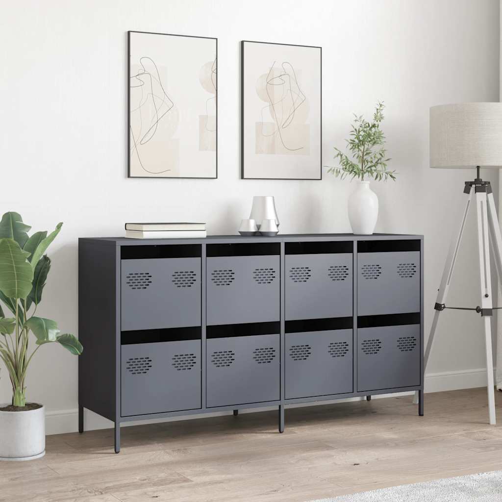 Buffet anthracite 135x39x73,5 cm acier laminé à froid - XIOS