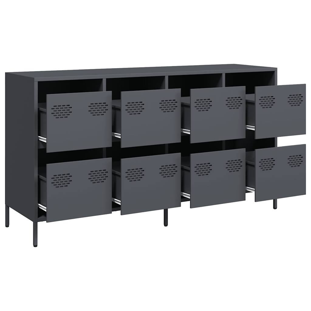 Buffet anthracite 135x39x73,5 cm acier laminé à froid - XIOS