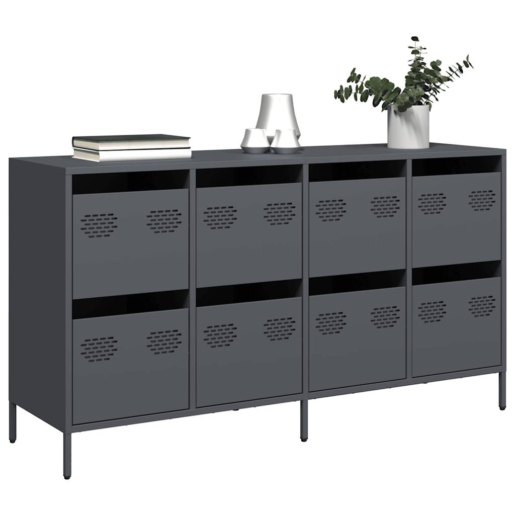 Buffet anthracite 135x39x73,5 cm acier laminé à froid - XIOS