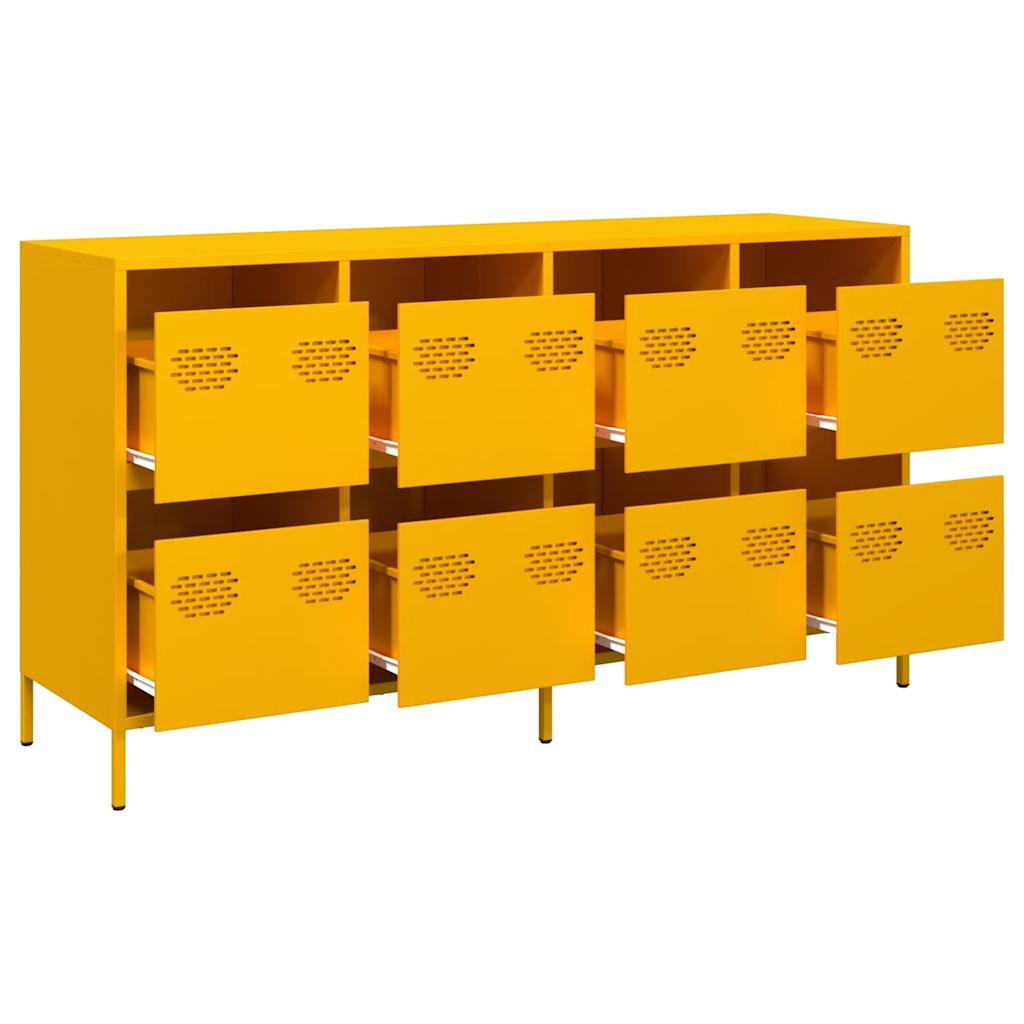 Buffet jaune moutarde 135x39x73,5 cm acier laminé à froid - XIOS